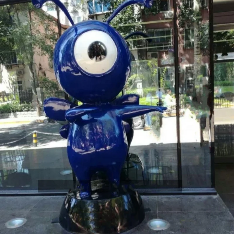 Customized Factory Large Modern Outdoor Garden Decorative Metal Crafts Art Abstract Cartoon Character Stainless Steel Sculpture