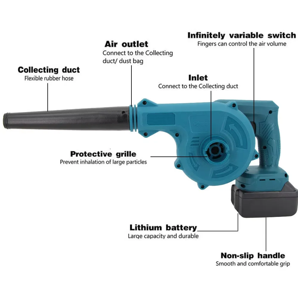 Cordless High-Pressure Electric Leaf Blower Industrial Handheld Machine for Leaf Blowing with Battery Included
