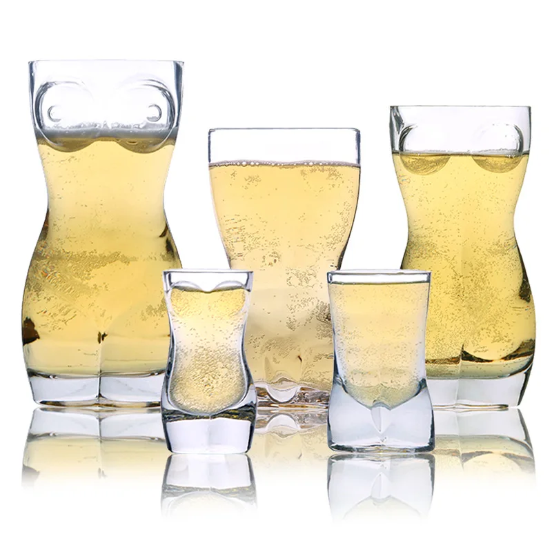 
Borosilicate Unique Sexy Lady Woma transparent glass beer mug body cup bar nightclub macho glass beer mug 
