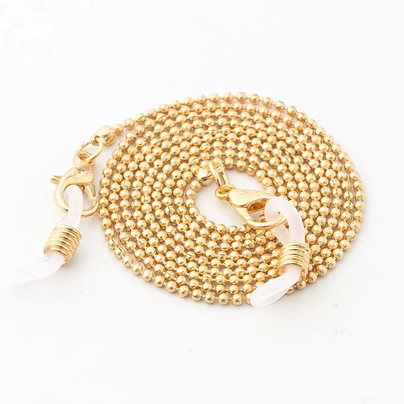 Металлическая цепочка для очков позолоченная стеклянная Цепочка Из Бисера подвесная Веревка аксессуары