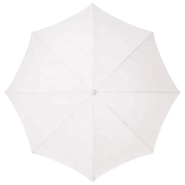 Custom White Wooden Pole Garden umbrella Cotton Tassel Fringe Garden Sun Outdoor Beach Parasols With Tassel