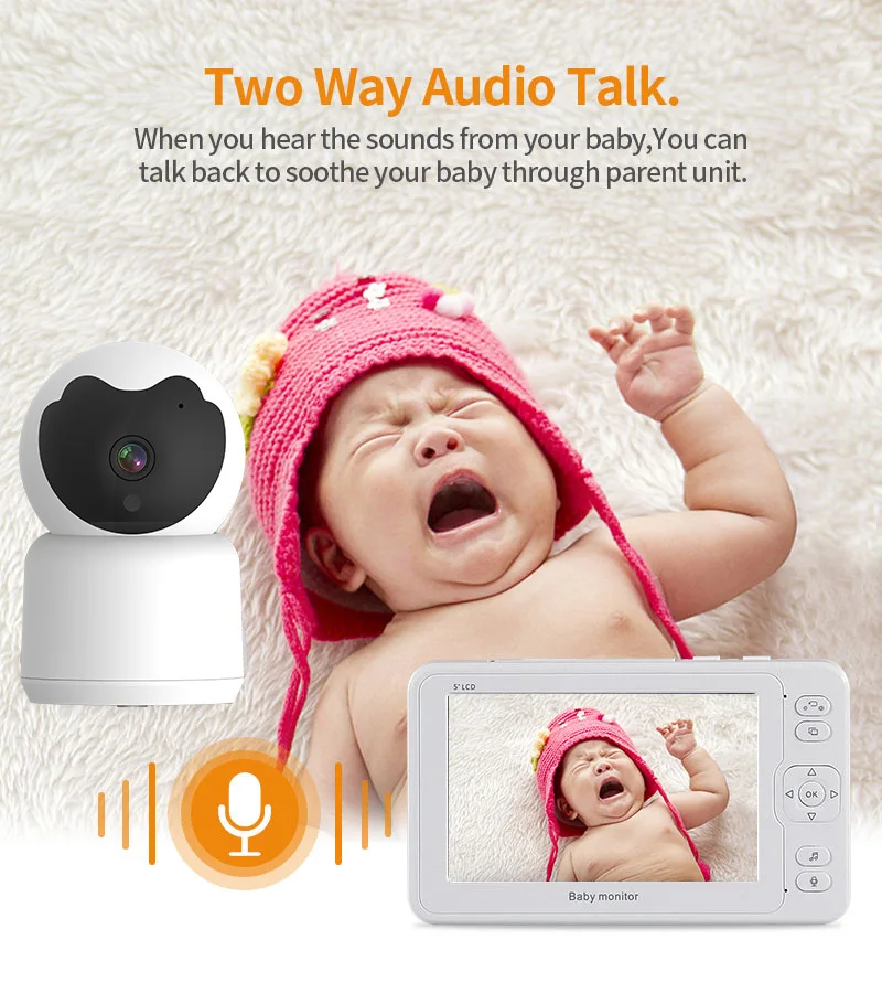 2021 ACPRO Newest 5 Inch High Quality Baby Monitor