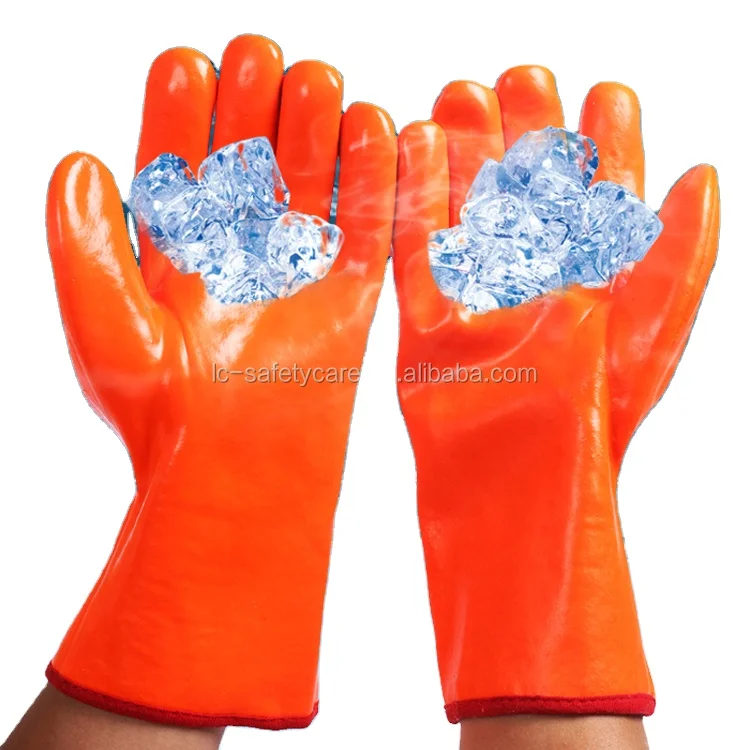 lower temperature resistant PVC work protect gloves waterproof insulated fishing cold storage thermal keep