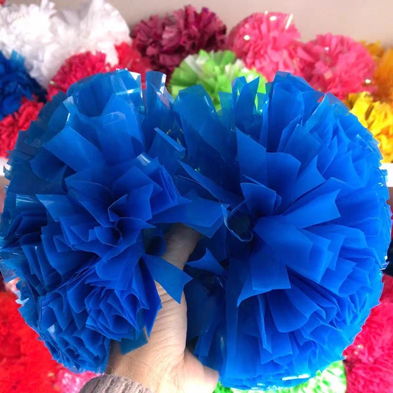 Fast delivery Best quality thick Material Plastic Mulit color 3.5inch Turquoise Baton hand cheer pom poms Purple