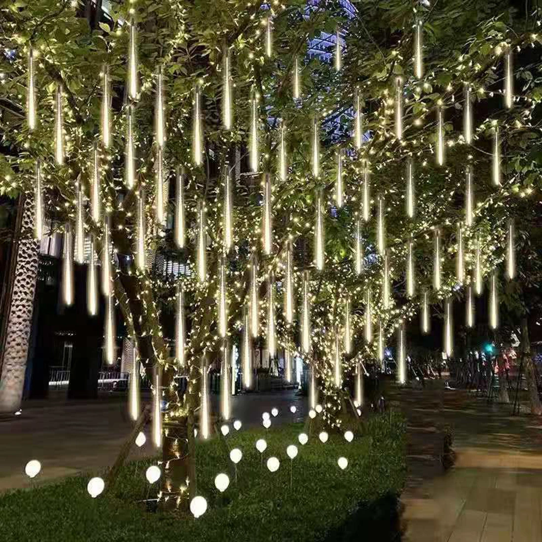 Halloween Decoration GUTSBOX Christmas Rain Lights Outdoor Christmas Lights For House Outdoor Tree Lights