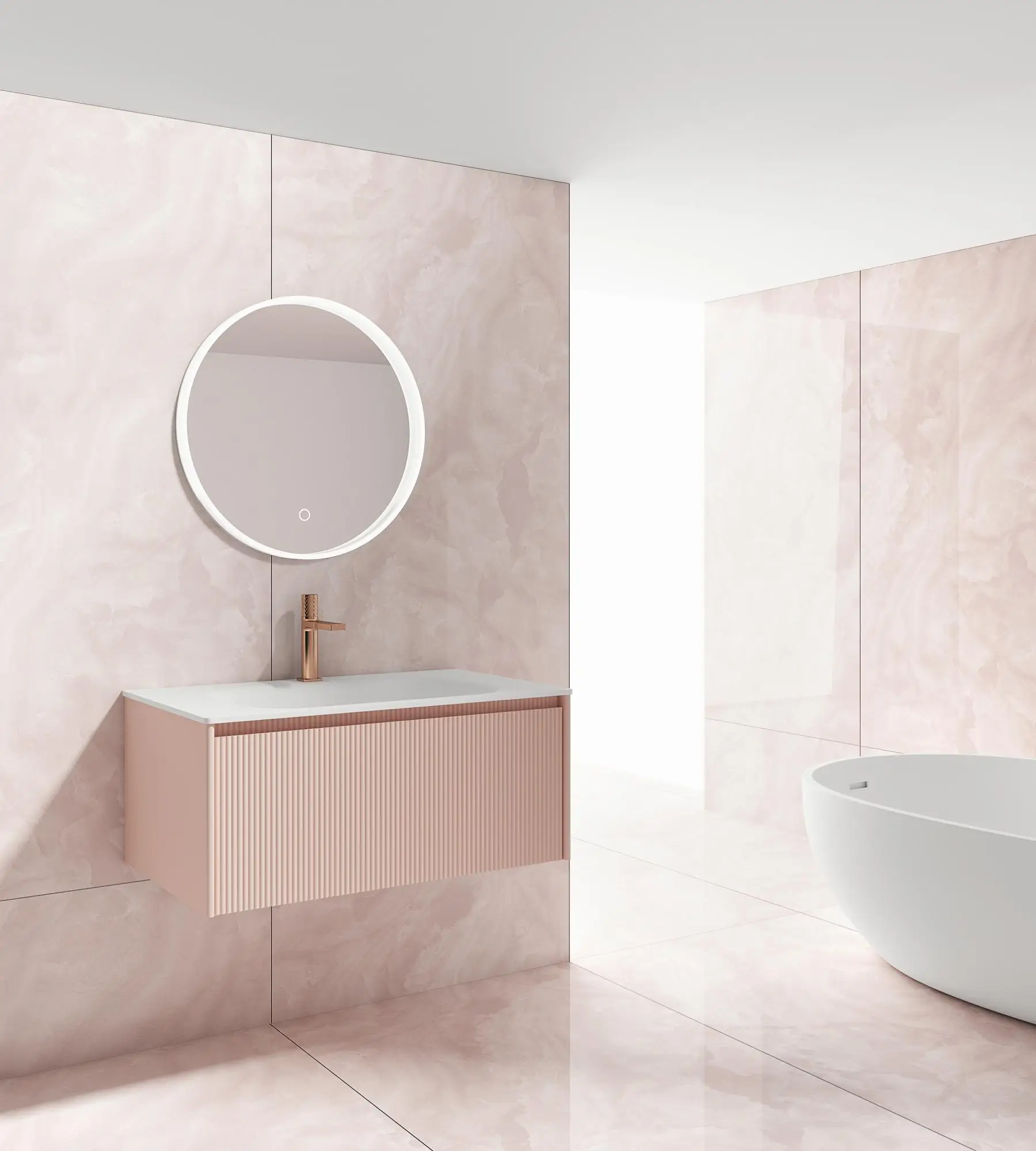 2024 Sintered Pink Marble Look Stone Background 1800x900x9mm Big Size Porcelain Ceramic Tiles Slab  Hall Bedroom