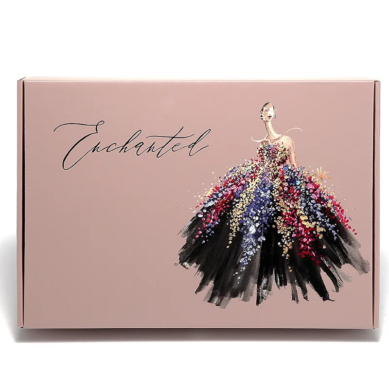 Роскошный логотип напечатанная бумага доставка Почтовая таможня женская футболка упаковка коробка почтовый ящик Упаковка