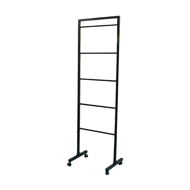 Modern Hotel Stainless Steel Fixed Bath Towel Bar Black Multi-layer Bathroom Towel Rack With Wheels