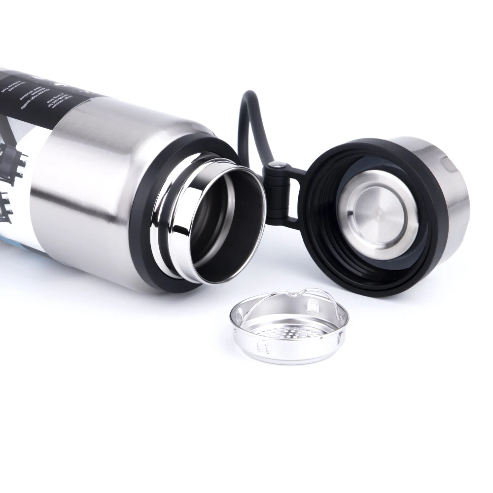 
650ml 950ml Custom logo double wall insulated stainless steel water bottle wide mouth vacuum thermos 