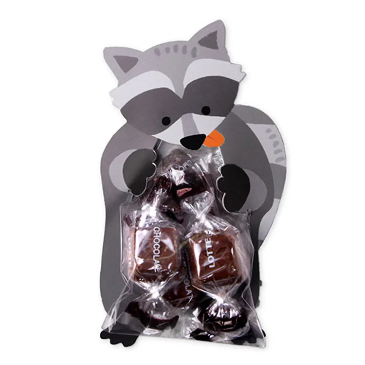 Palmy Korea Cute Cartoon Animal Food Creative Card Candy Biscuit Packaging Bag Baking Decoration Bag 10pcs/pack