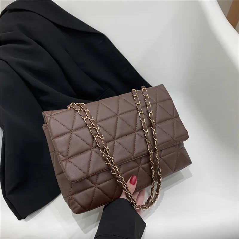 Trending Products 2023 New Arrivals Quilted High Capacity Leather Solid Color Design Bag Womens Tote Bags Purses and Handbags