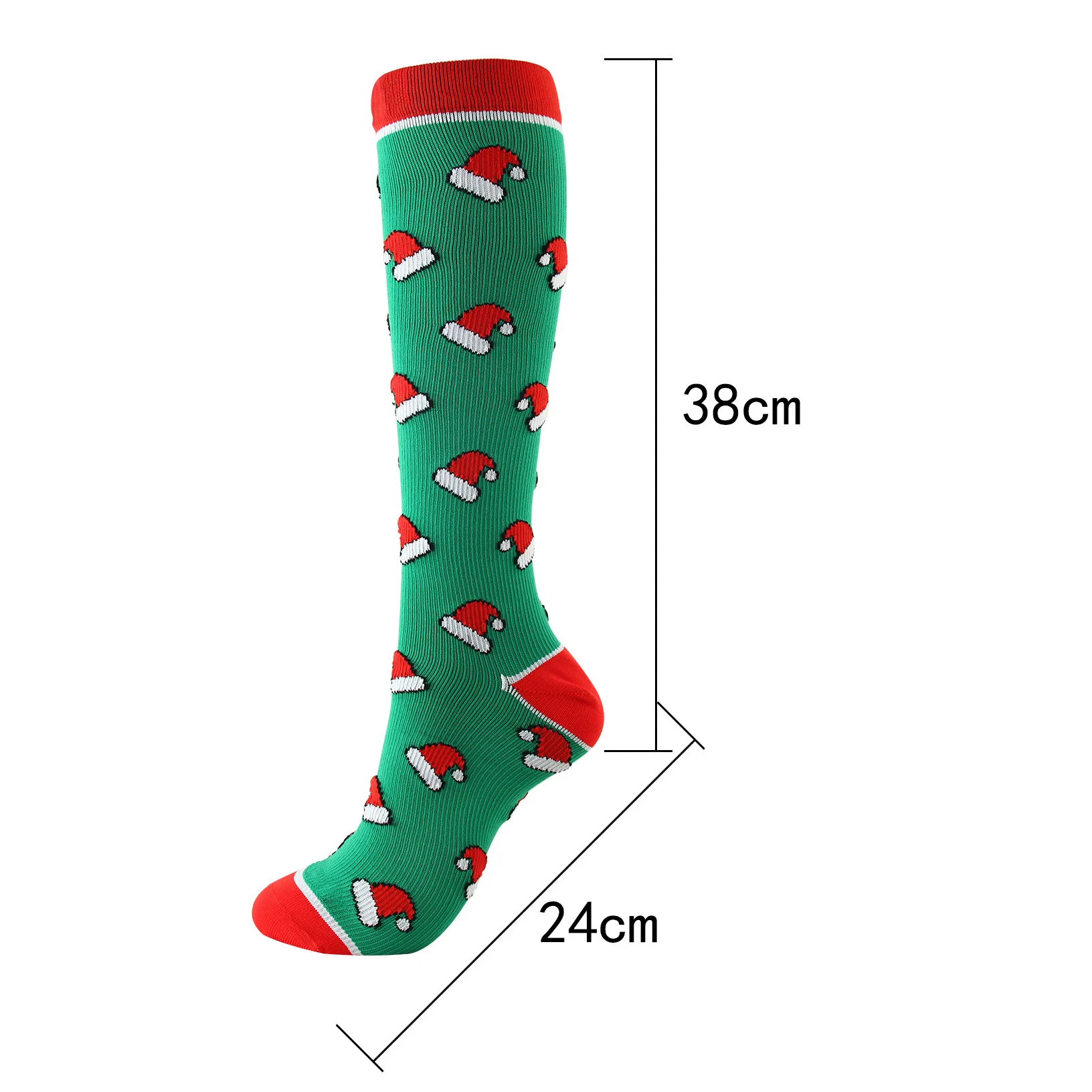 Medical Knee High Running Cycling 20-30 mmhg Women Fancy Holiday Cozy Christmas Compression Socks
