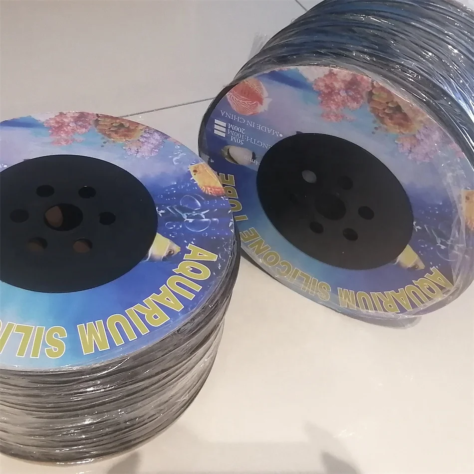100 meters Fish Tank Soft flexible Pneumatic black Silicone  Air Hose Tube Airline Pipe Tubing Aquarium 4 6 mm 4' 6'