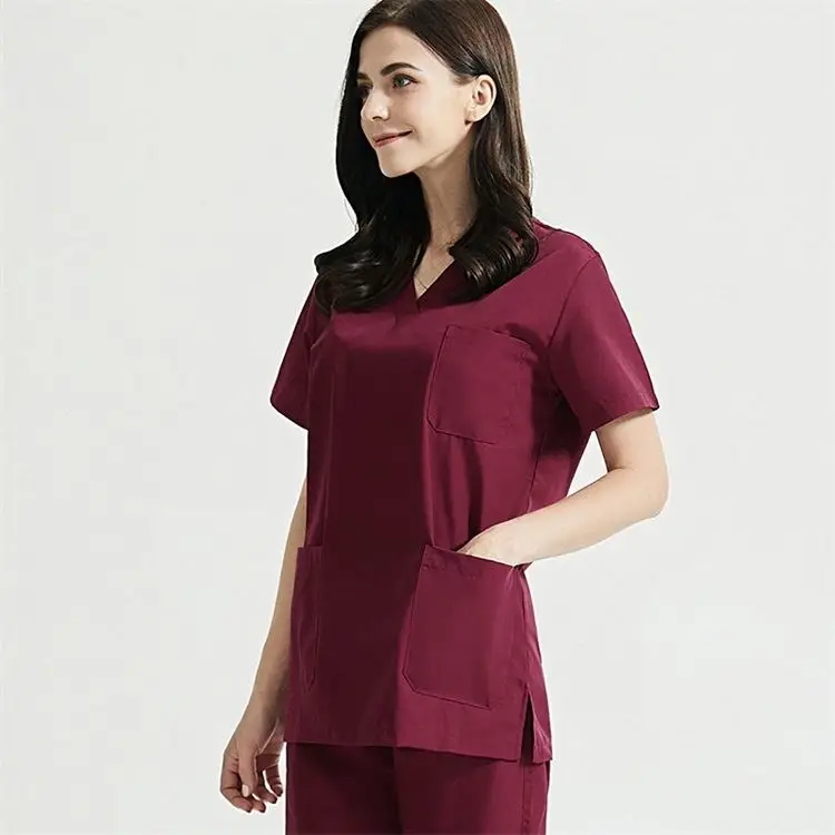 Solid color medical uniforms beauty salon nursing workwear lab coats+pants uniform pet shop Scrubs sets Dentist Work clothes new