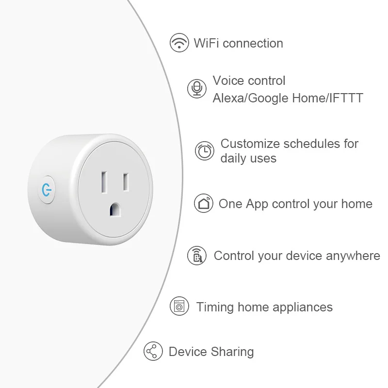 Беспроводная Wi-Fi умная настенная розетка Alexa с дистанционным управлением домашняя электрическая мини-розетка