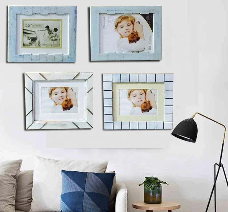 
Sunbow Hot Selling 4 PCS Set Modern Design Bedroom Room Trendy PS Photo Frame Wall Hanging Decora 
