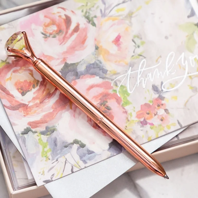 
2020 New Products Best Seller Luxury Diamond Gift Pen Set, Custom Printing Metal Pen With Box For Girl 