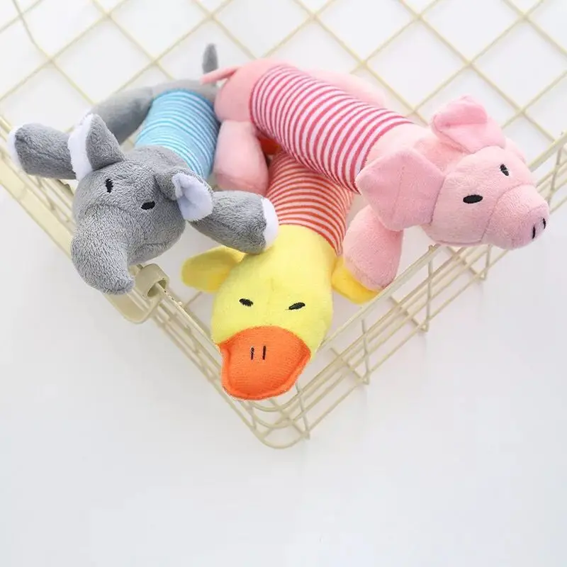 Dog Pet Puppy Plush Sound Chew Squeaker Squeaky Pig Elephant Duck Toys
