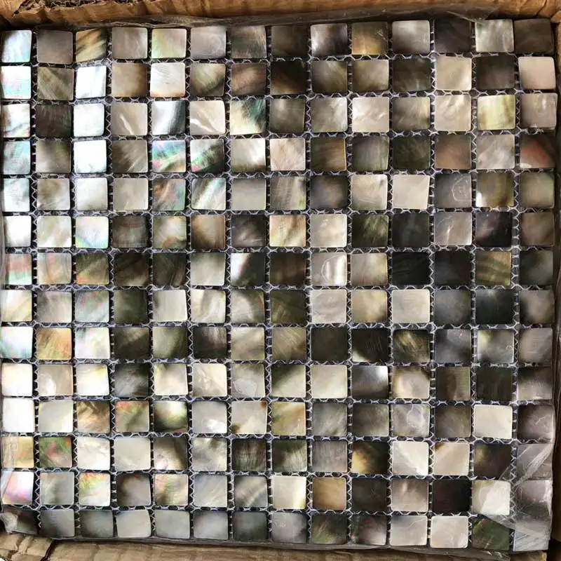 Перламутровая Квадратная Мраморная мозаичная плитка, кухонная мозаика с черной бабочкой, бесплатная доставка
