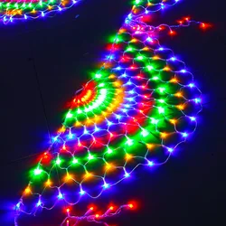 RGB Round shape Led semicircle Peacock Net Light For Bedroom Home Decoration Led Christmas Lighting Curtain
