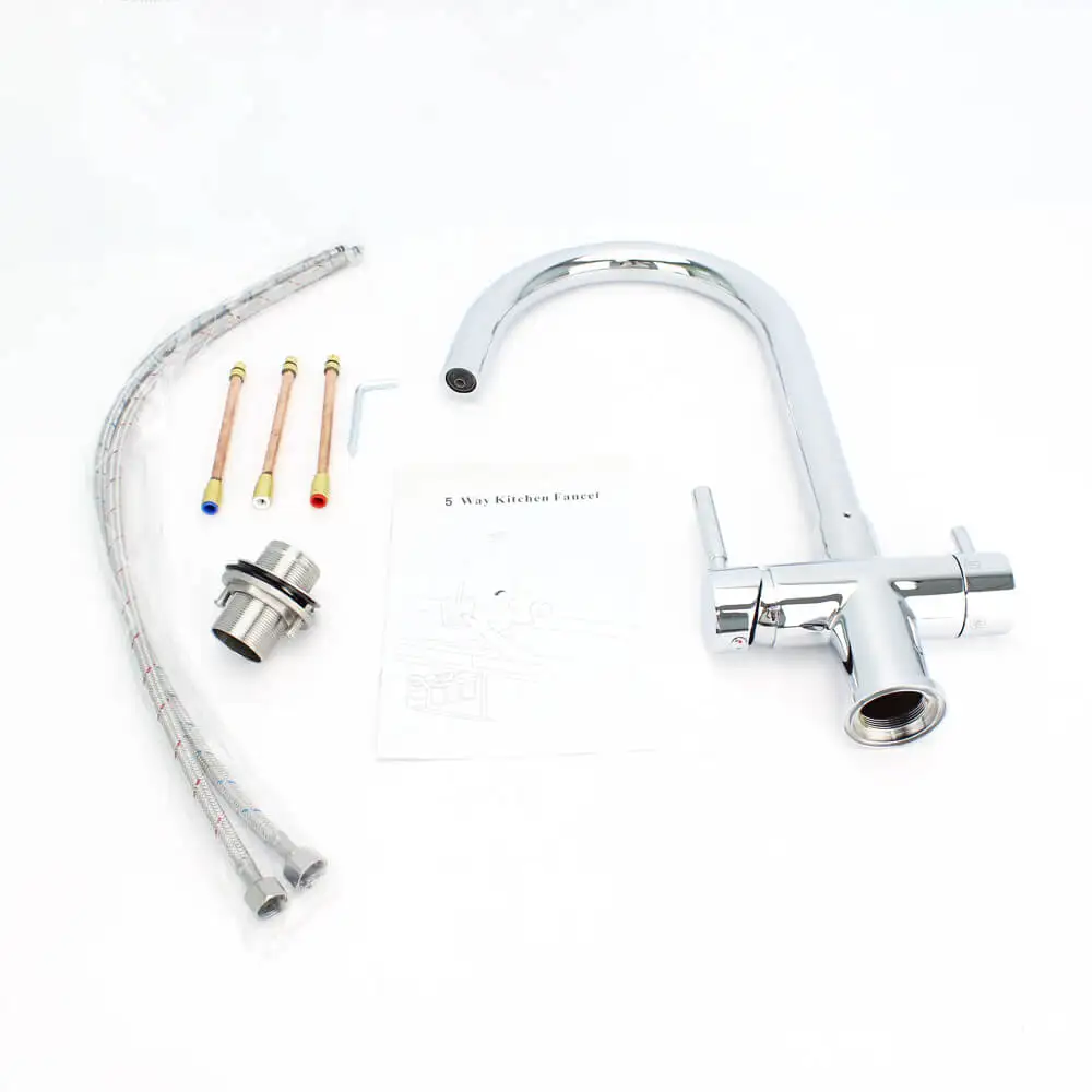 Kaiping Faucet Factory Matt Black Faucet with Reverse Osmosis System 5 in 1 Kitchen Mixer Water Faucet