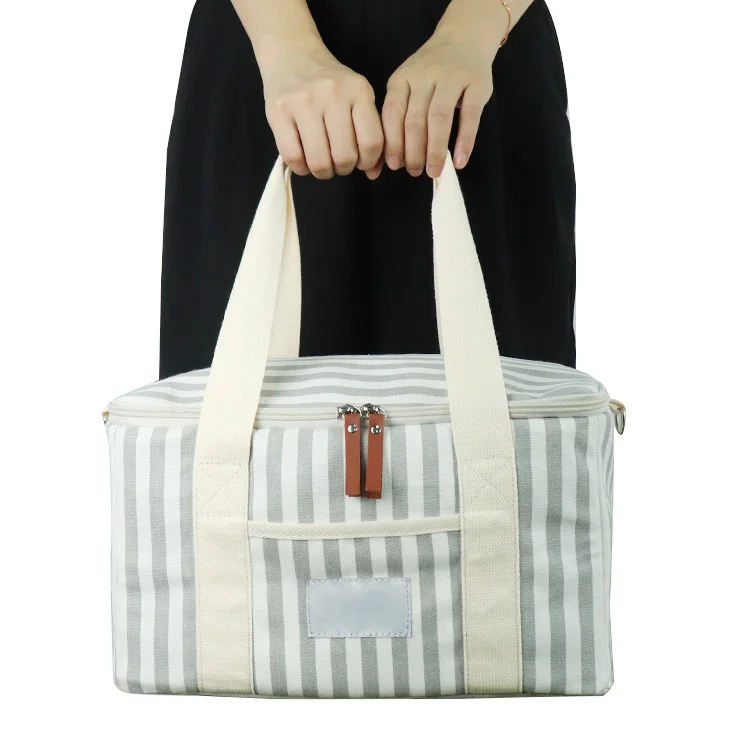 Collapsible Outdoor Square Cooler Bag Recycle Aluminum Custom Insulated Thermal Picnic Lunch Bags for Adults