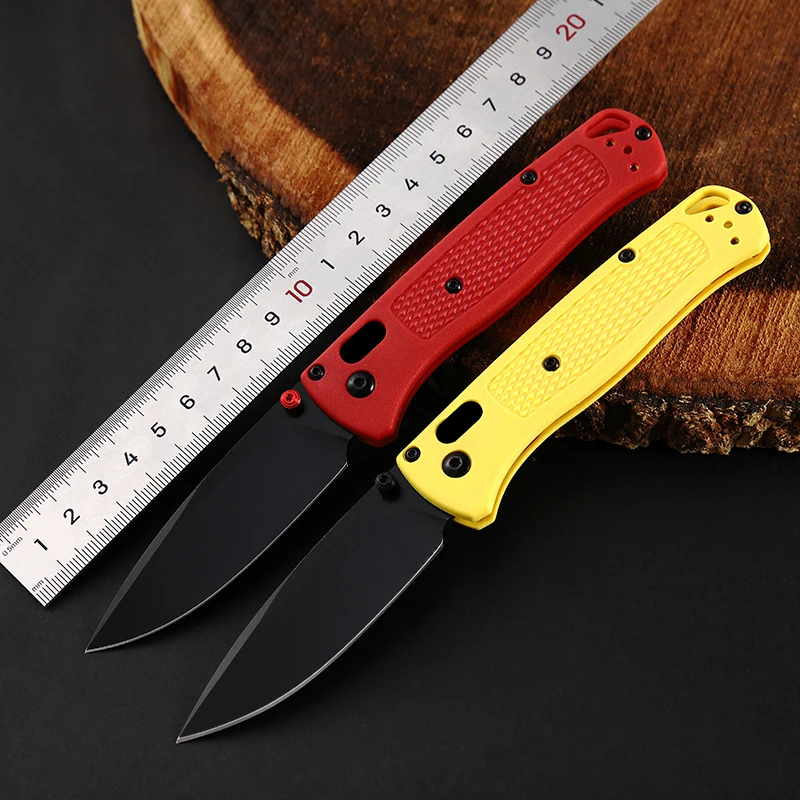 Bugout 535 pocket knife axis manual folding knife S30V titanium coated blade nylon glass fiber handle outdoor knives red yellow