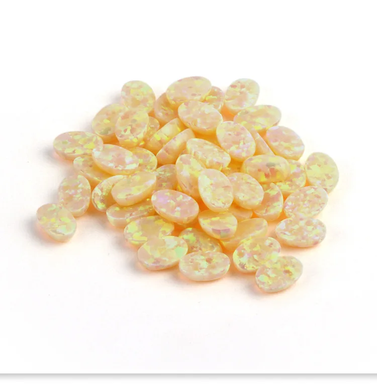 artificial opal  egg shaped ring fire opal diy jewelry with stone 92 colors Opale