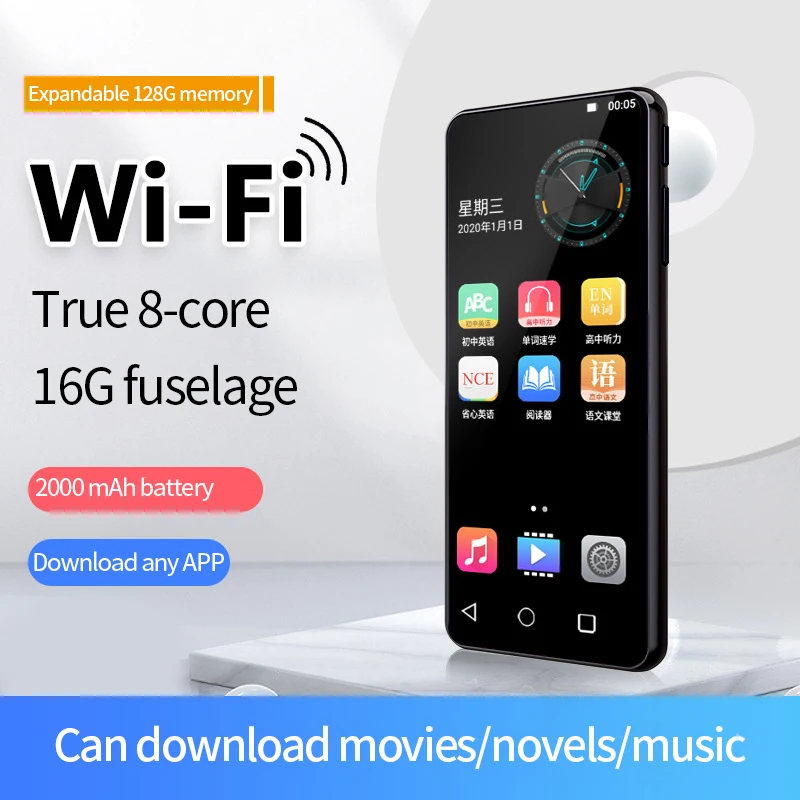 long standby 4.2' IPS mp3 mp4 mp5 player with camera 1+16G Portable Walkman with FM Radio Recording BT Music Player