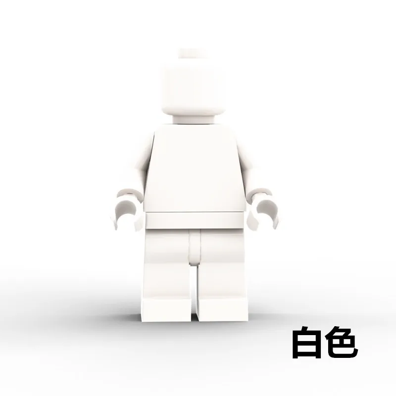 Classic Blank Unprinted Pure Color Plain Figure MOC Mini figures Building Blocks Bricks Mini Action Figures