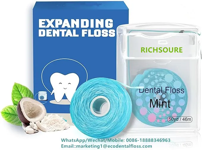 Zero Waste Floss Dental Floss Dupont Mint Waxed Nylon Wholesale 50yds Silk Tooth Nylon Dental floss