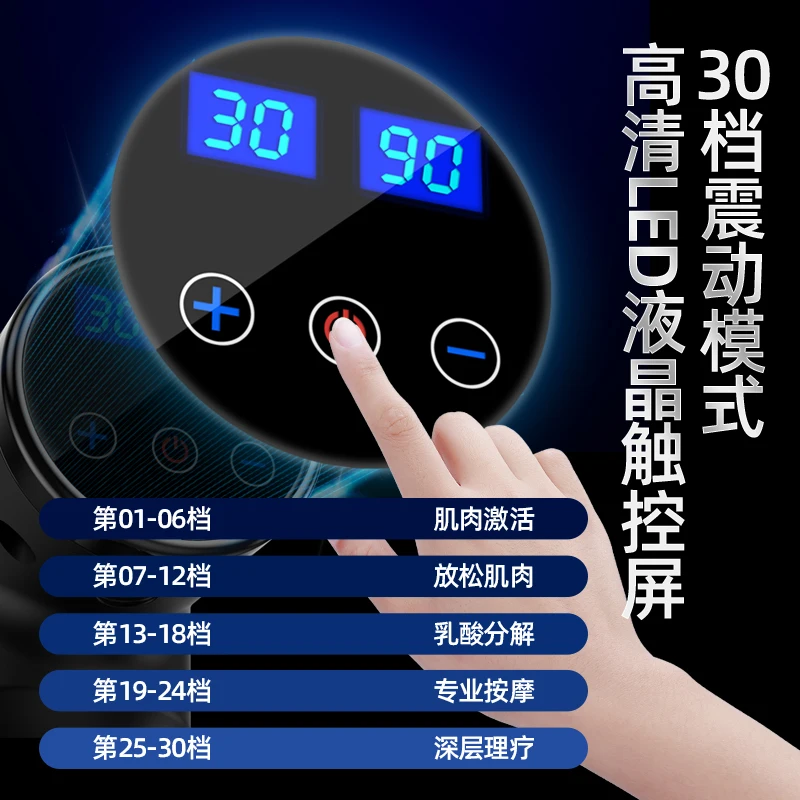 Handheld Percussion Massage Gun Deep Tissue Massager Sore Muscle Stiffness Quick Rechargeable Device with Massage Heads