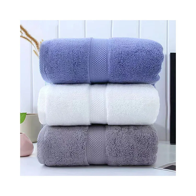 QUNZHEN High Quality Luxury White Hotels 100% Cotton Bath Towel custom design luxury 100 cotton bath