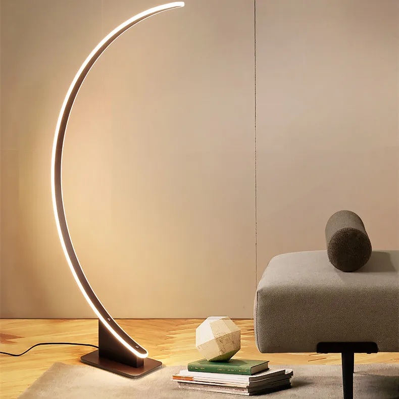 Modern Minimalist Arc Iron Floor Lamp New Trend Simple Arched Design LED Light Source for Living Room Standing Floor Lamp