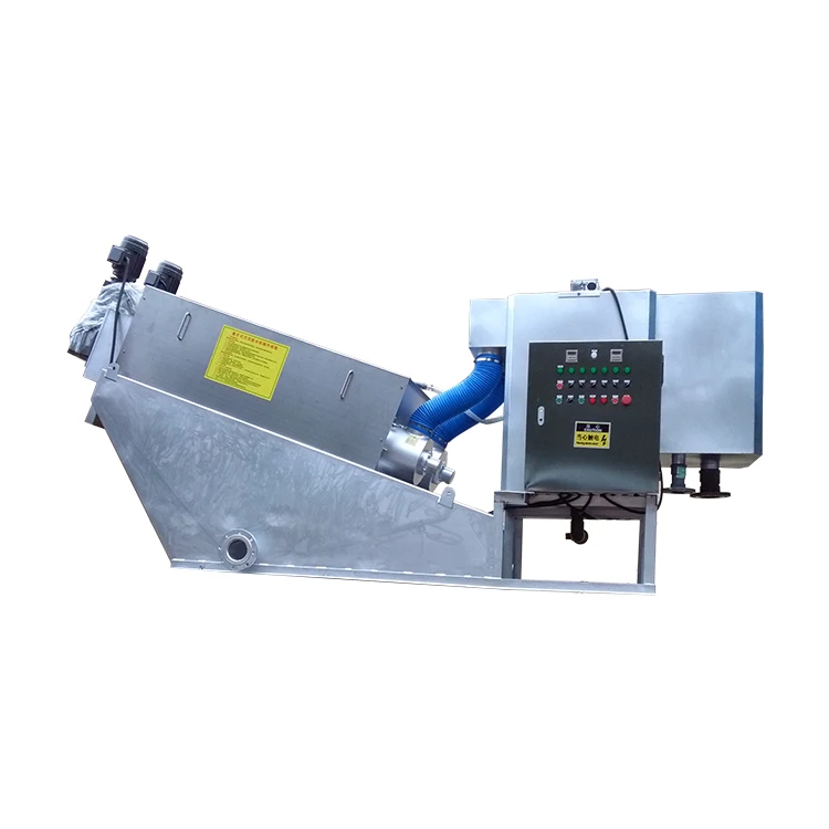 Screw press sludge dewatering treatment