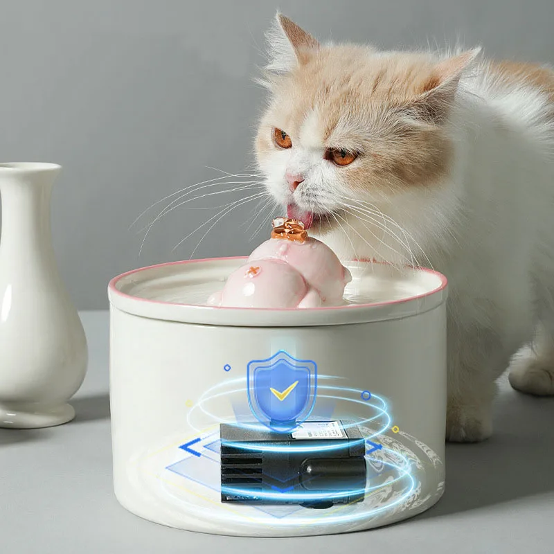 2023 New Automatic Recirculating Drinking Fountain for Cats Ceramic water feeder