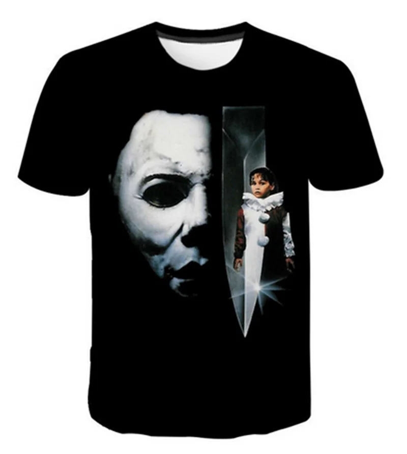 Free Shipping Wholesale 3d T-shirt Horror Movie Halloween Men Women Streetwear O-neck T Shirt Casual Tees Tops Male Clothing
