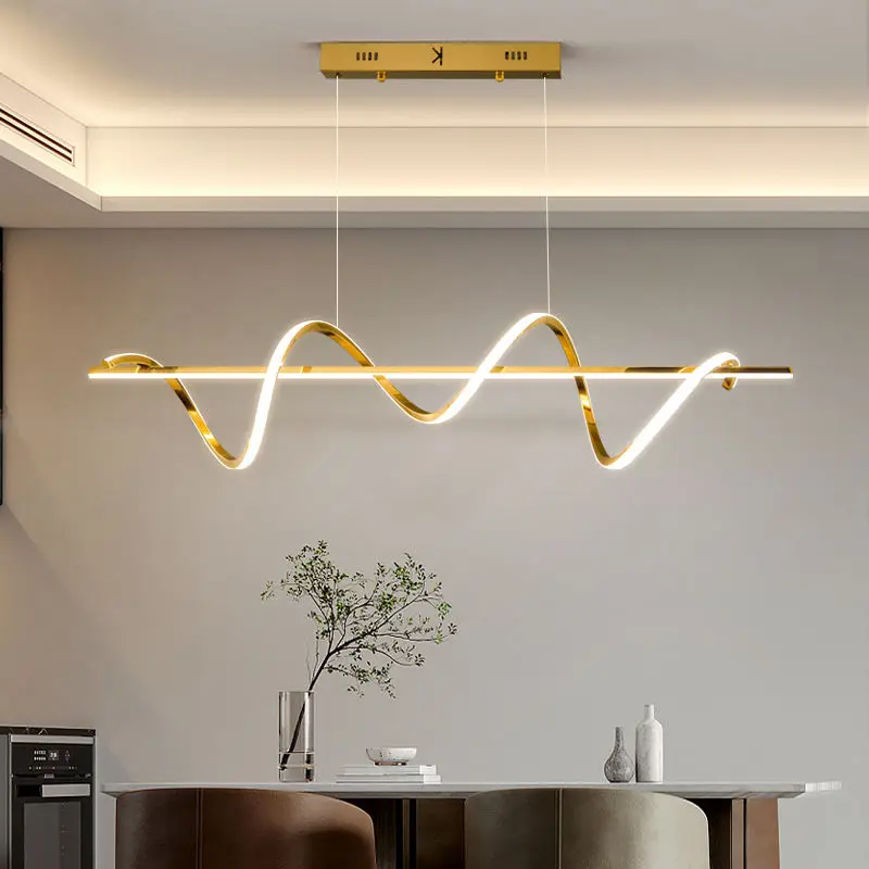 Manufacturer Direct New Design Flexible LED Pendant Lamp Decoration Simple House Line Suspension Lighting Hanging Chandelier