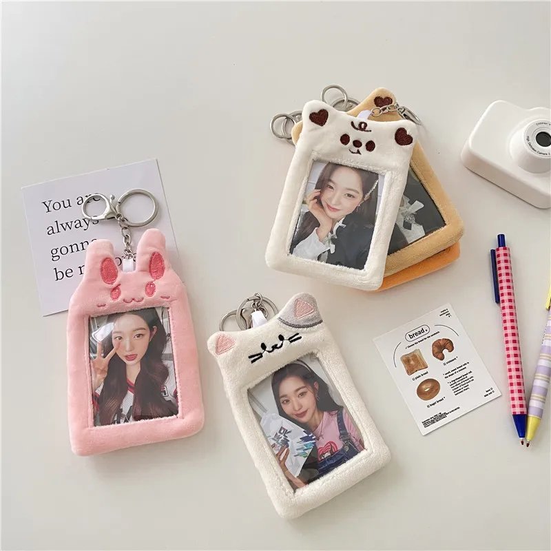 Custom plush card holder hobbies & models Korean campus cute animal meal card polaroid idol card display pendant