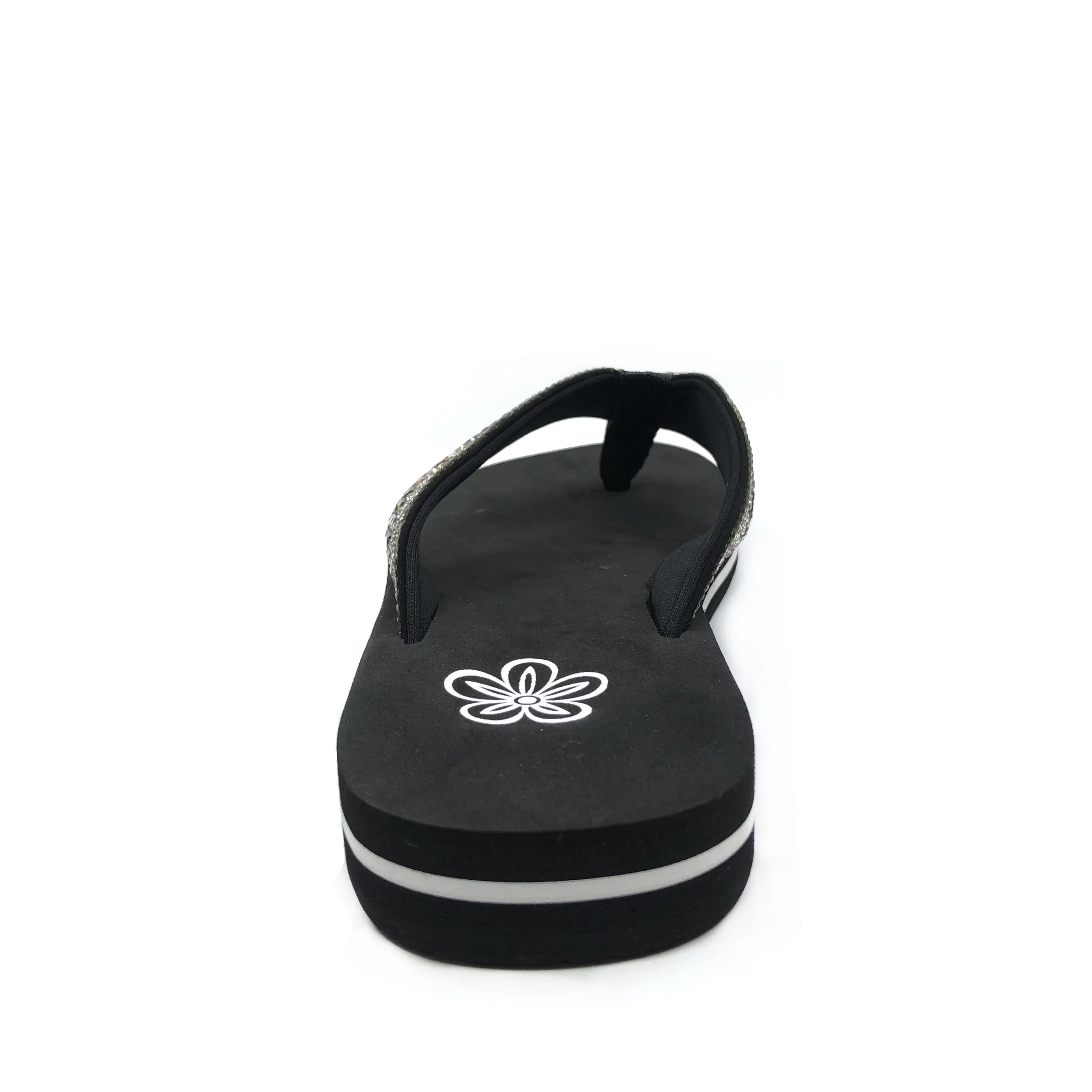 Fashion cheap wholesale ladies diamond slipper low-heeled rubber EVA sandals flip flops women