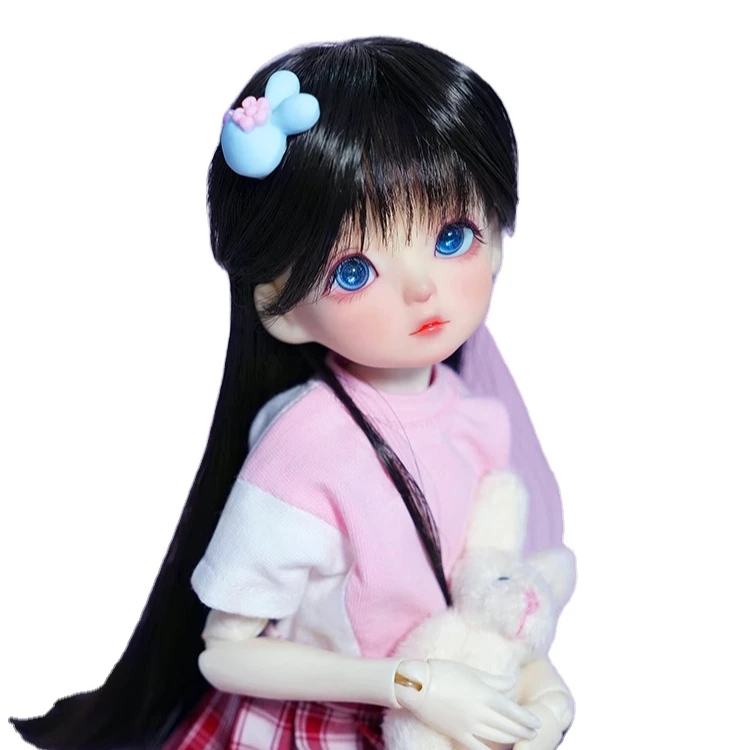 Colored Wigs Kanekalon Synthetic Bone Hair Cosplay Doll Wigs for 1/4 BJD Doll 18 Inch Doll
