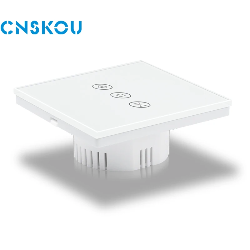 CNSKOU Factory New Design EU/UK Standard Crystal Panel tuya Voice System Touch WiFi Smart Curtain control drivers Wall Switch