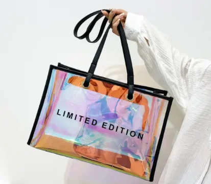 Wholesale High Quality Fashionable OEM Clear PVC Plastic Shopping Bags