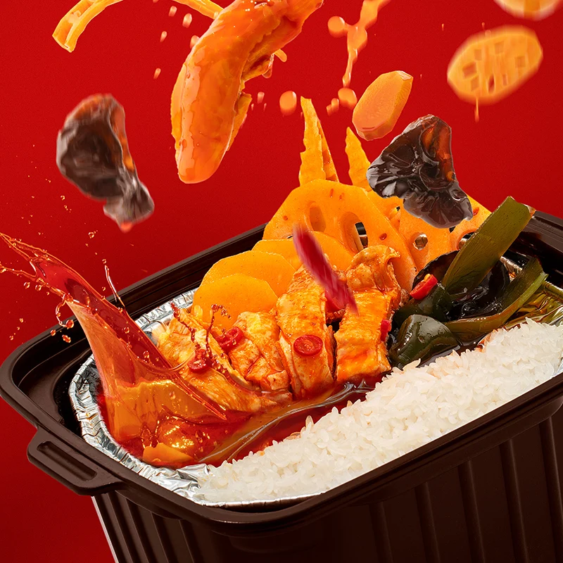 Spicy Chicken soup Self Heating food 595g/Box Spicy Hot Pot Self Heating Yummy Instant Hot Pot OEM