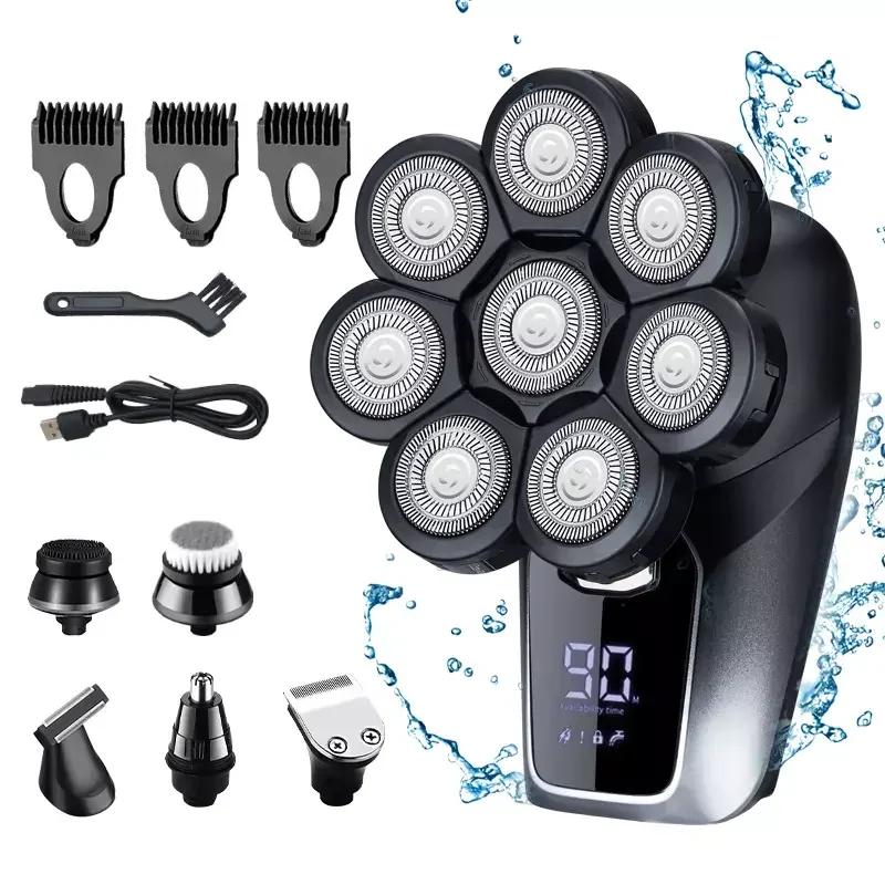 Multifunctional 5 in 1 bald shaver set Usb Rechargeable men shaver set Trimmer Hair Remover