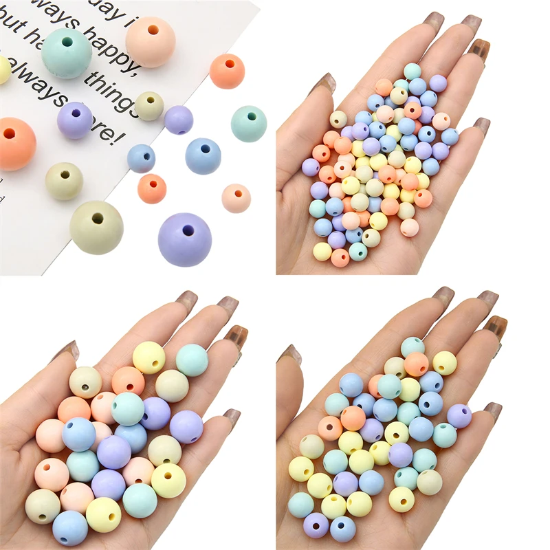 Wholesale Mixed Color Acrylic Plastic Lucite Beads 8/10/14mm for DIY Fashion Jewelry Necklace Bracelet Making Jewelry Accessory