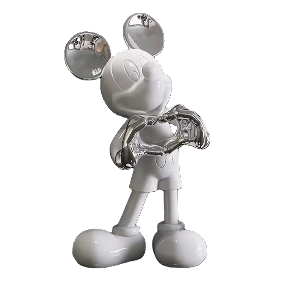 Electroplated Mickey crafts cartoon Mickey Mouse sculpture decoration for living room porch TV cabinet desktop