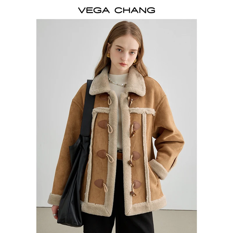 Новое короткое пальто из меха Vega Chang свободная утепленная плюшевая куртка