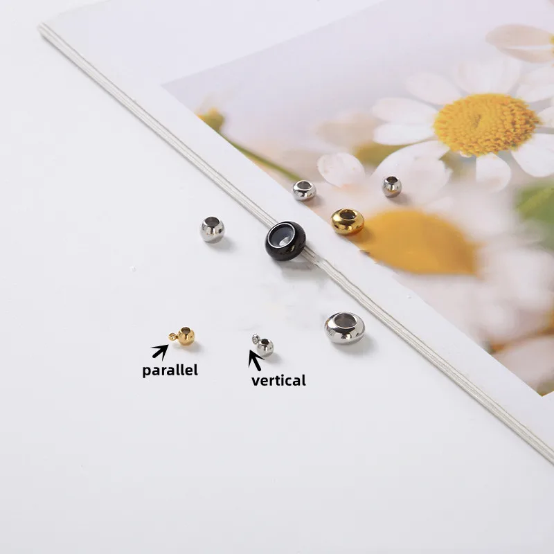 Stainless Steel Slider Loose Beads with Rubber Inside for DIY Jewelry Making