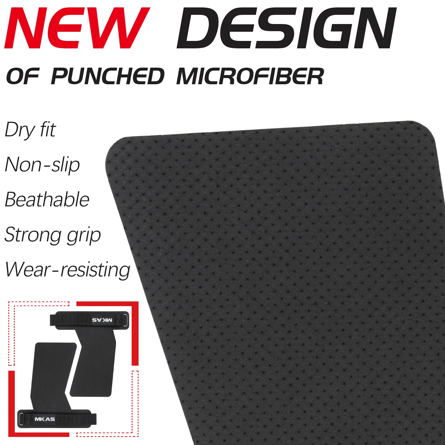 MKAS Microfiber Fitness Gymnastics Grips For Bars Deadlift Powerlifting Hand Grip Weightlifting Weight Lifting Grip